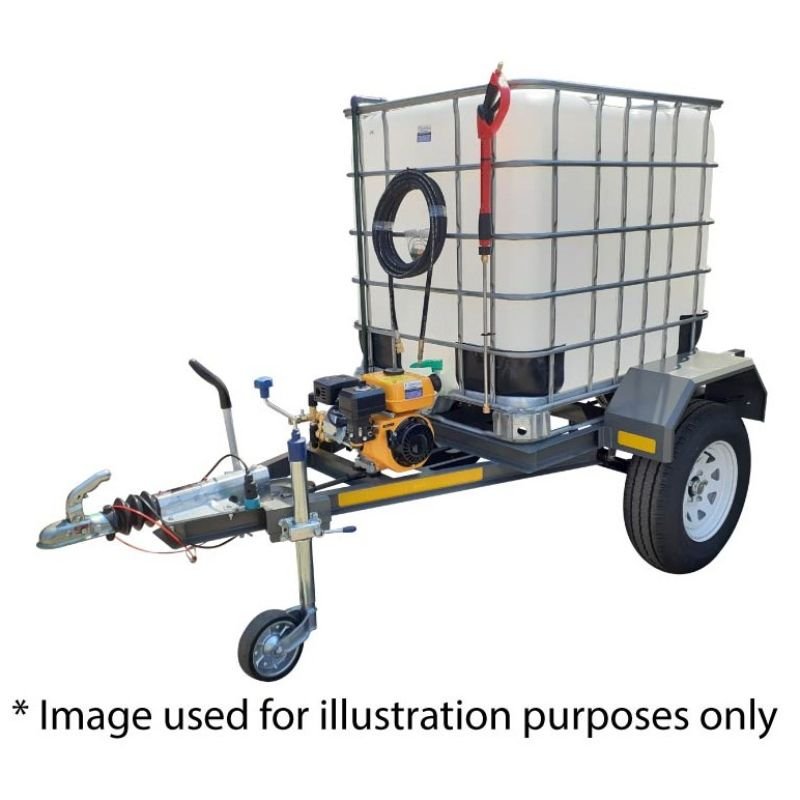 1000l High Pressure Washer trailer 100bar-220v- braked