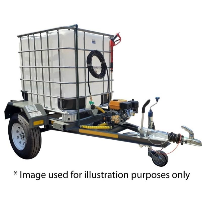 1000l High Pressure Washer trailer 100bar-220v-Flowbin braked