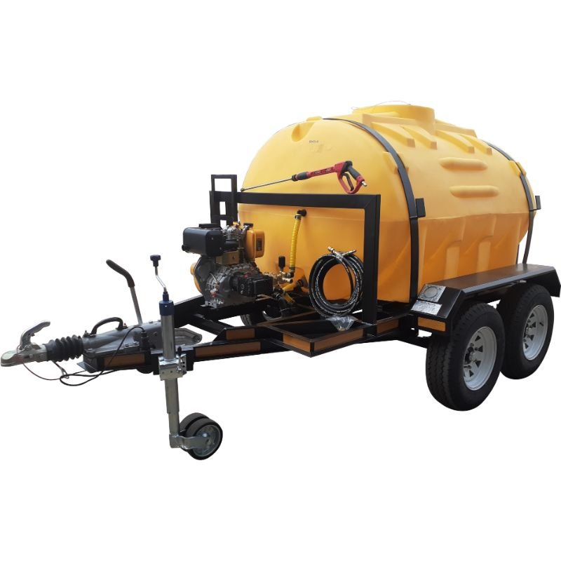 2500l High Pressure Washer trailer 241bar-diesel braked