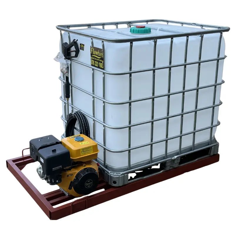1000l Mobile High Pressure Washer 13hp-petrol-248-bar Flowbin unit