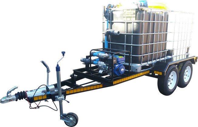 Honey sucker 1000lt Flowbin with 1000lt 186bar pressure washer, double axle braked trailer unit -Price On Request