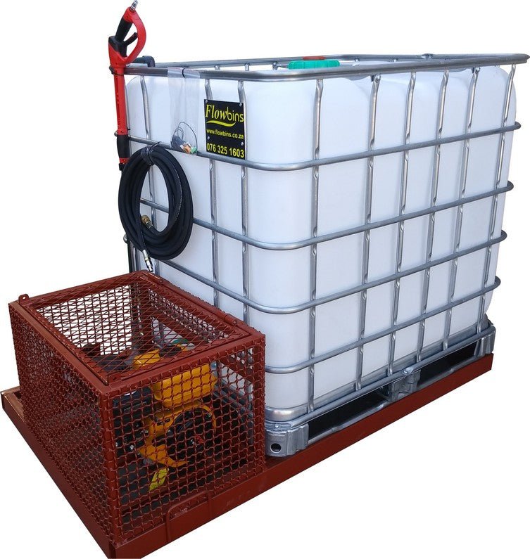 Pressure washer 186bar with pump cage 1000lt Flowbin , stationary / bakkie unit - Price On Request