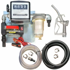 40lt – 12v Diesel pump kit with transparent dirt filter – Fully assembled on wall-mount plate for sale in South Africa - SME Warehousing Solutions