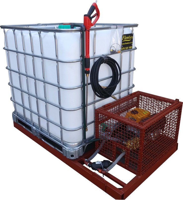 Pressure washer 186bar with pump cage 1000lt Flowbin , stationary / bakkie unit - Price On Request
