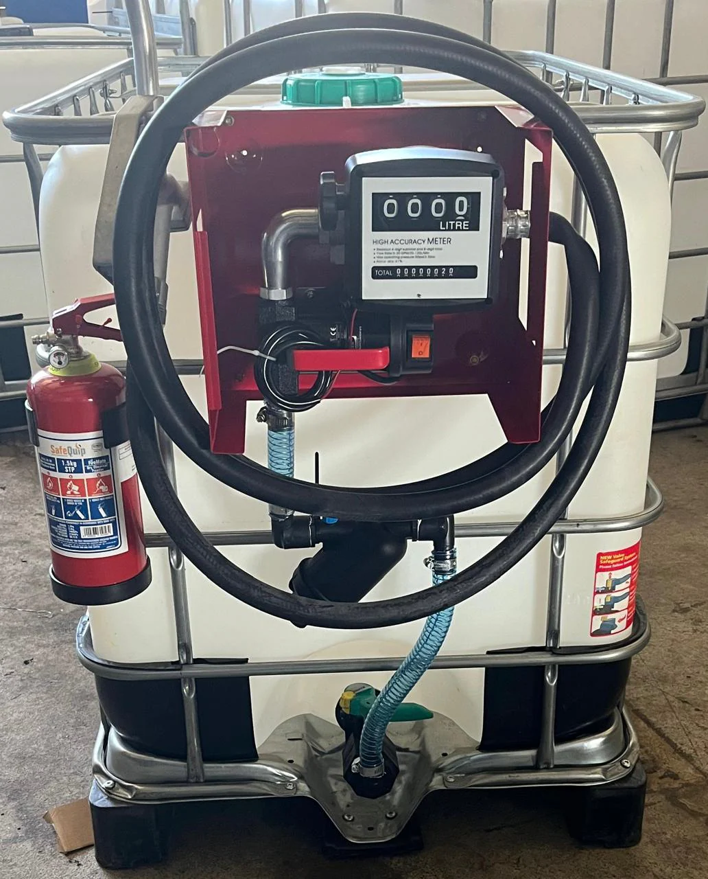 600L 12V 40l/min Diesel bowser with fire extinguisher and filter for sale in South Africa - SME Warehousing Solution