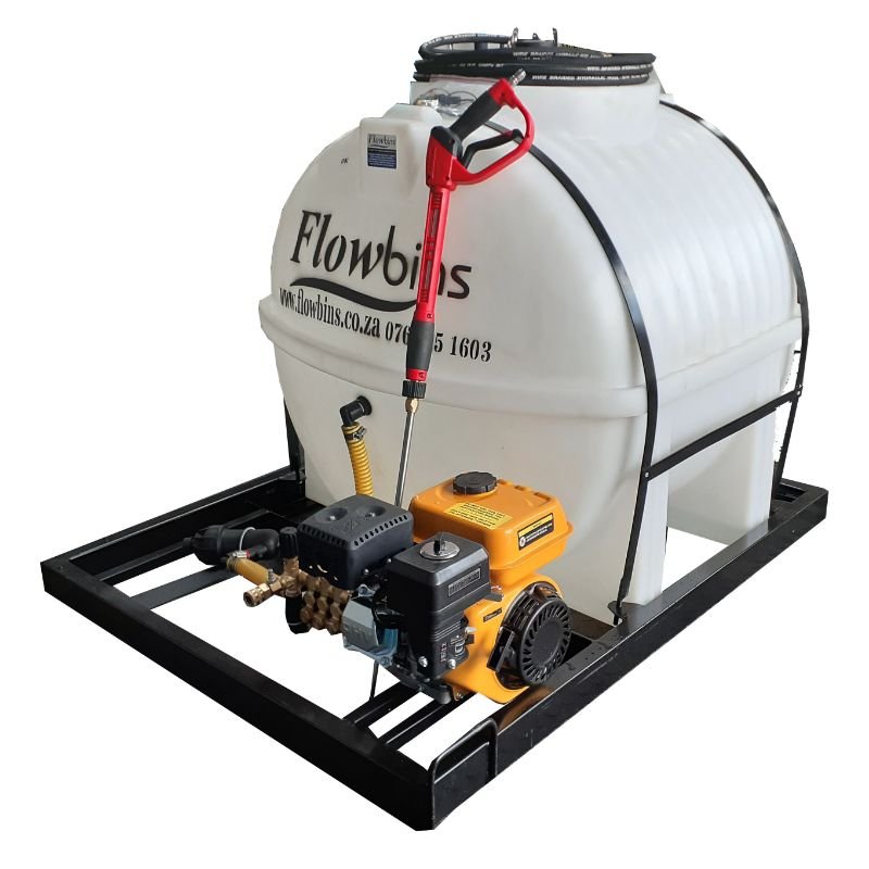 650l Mobile High Pressure Washer 6.5hp petrol 186bar