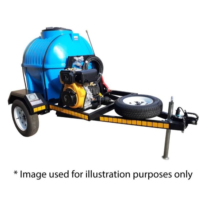 650l Pressure Washer trailer 100bar-220v horizontal unbraked