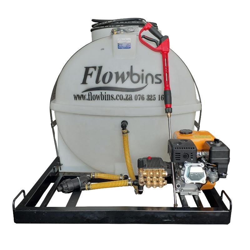 650l Mobile High Pressure Washer 6.5hp petrol 186bar