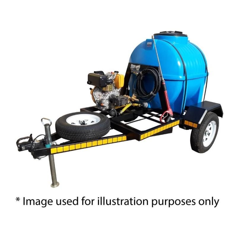 650l Pressure Washer trailer 100bar-220v horizontal unbraked
