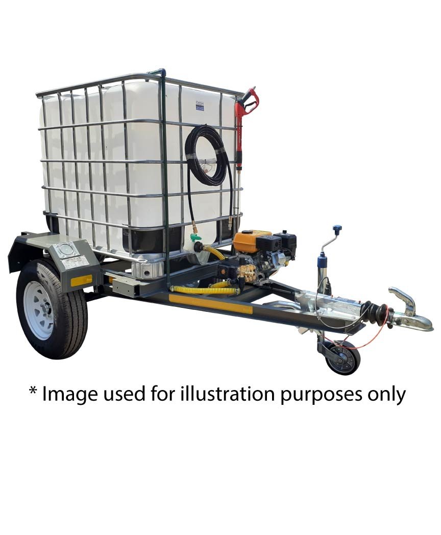 1000l High Pressure Washer trailer 241bar-diesel unbraked
