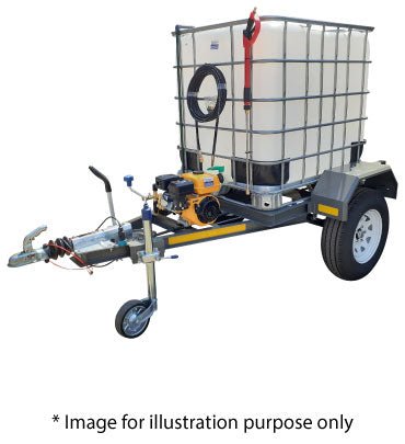 1000l High Pressure Washer trailer 241bar-diesel Flowbin unbraked