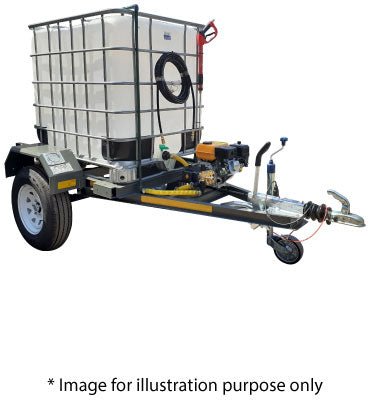 1000l High Pressure Washer trailer 100bar-220v-Flowbin unbraked