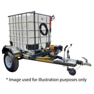 1000l High Pressure Washer trailer 248bar-petrol braked