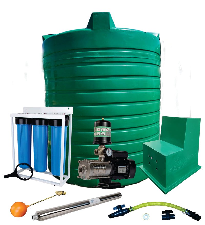 Water tank Combo Full House: 10 000l Water tank and 1.5kw Intelli VSD Booster pump