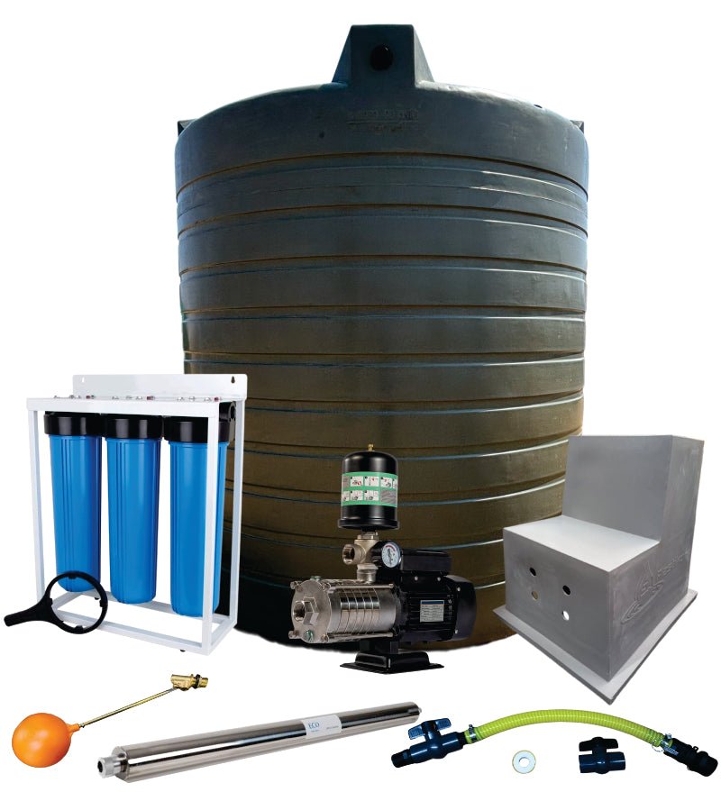Water tank Combo Full House: 5000l Water tank and 0.75kw Intelli VSD Booster pump