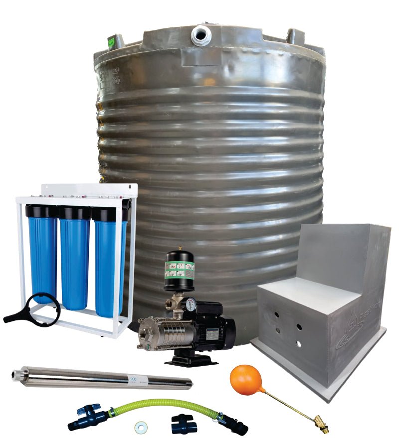 Water tank Combo Full House: 2200l Water tank & 1.5kw Intelli VSD Booster pump