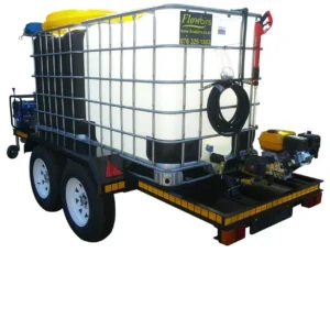 Honey sucker 1000lt Flowbin with 1000lt 186bar pressure washer, double axle braked trailer unit for sale in South Africa - SME Warehousing Solutions