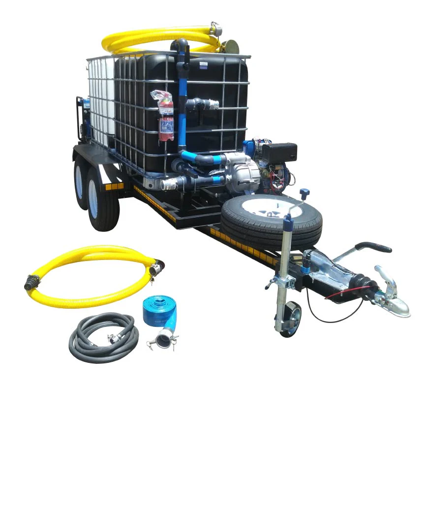 Honey sucker (diesel) 1000lt Flowbin with 1000lt Flowbin water bowser (diesel) double axle braked trailer unit for sale in South Africa - SME Warehousing Solutions