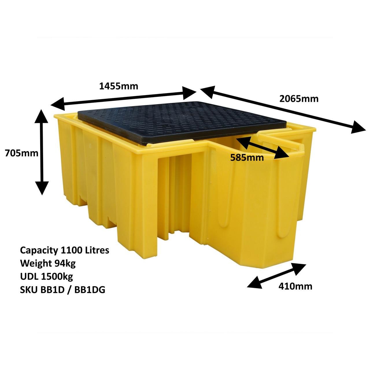 Single IBC Spill Containment Pallet With Integrated Dispensing Area (1120L Capacity) for sale in South Africa – SME Warehousing Solution